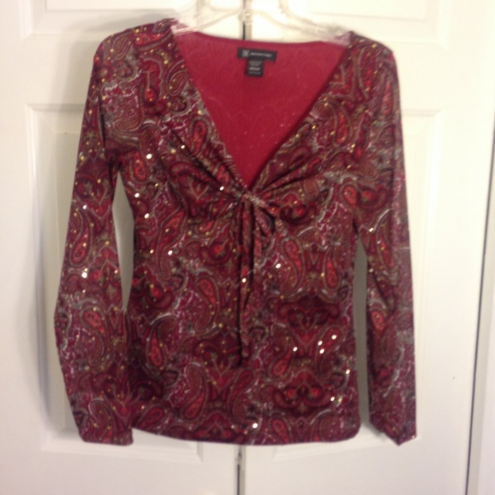 INC Red Long Sleeve top